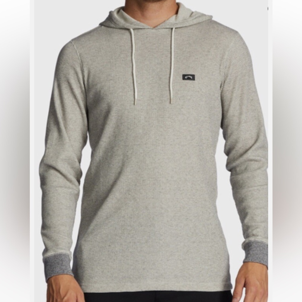 Billabong Light Gray Hooded Knit Pullover size Small